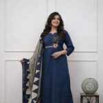Women's Embroidered Cotton Kurta Pant Set with Printed Dupatta