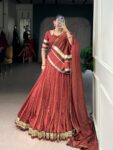 Shaarika Pure Chanderi Zari Weaving Lehenga Set with Stitched Blouse