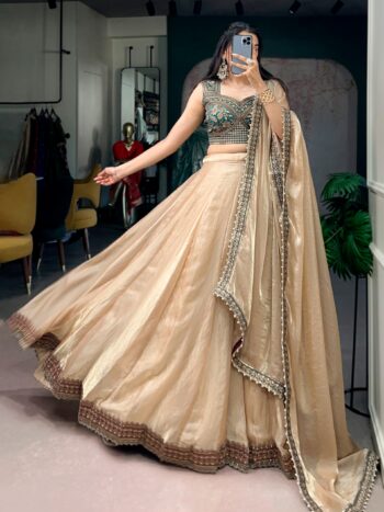 Women's Premium Fendy Silk Lehenga Choli with Embroidered Banglory Blouse | Designer Wedding & Festive Wear | Shaarika