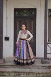 Women's Navratri Cotton Lehenga Choli | Kutchi Gamthi Mirror Work Top | Designer Garba Dress | Shaarika