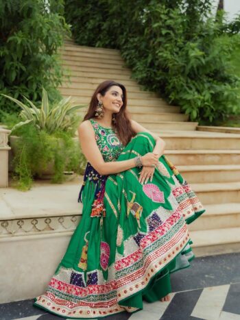 Women's Premium Maslin Cotton Lehenga Choli with Dupatta | Digital Print Designer Party Wear Lehenga | Shaarika