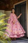 Women's Designer Party Wear Gown with Sharara & Dupatta | Heavy Embroidered Georgette Suit Set | Shaarika
