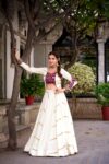 Women's Pure Rayon Navratri Lehenga Choli | Mirror Gamthi Work Garba Dress with 8 Meter Flair | Shaarika