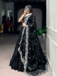 Women's Premium Fendy Silk Black Lehenga Choli with Dupatta | Sequins & Thread Embroidery Designer Wear | Shaarika