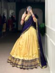 Women's Kanchipuram Half Saree Lehenga Choli with Georgette Dupatta | Zari Weaving Traditional Ethnic Wear | Shaarika