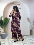 Women's Pure Soft Rayon Cotton Co-Ord Set | Printed Foil Work Top & Palazzo | Shaarika