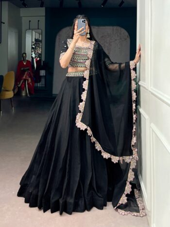 Women's Premium Aurum Georgette Lehenga Choli with Embroidered Dupatta | Designer Party & Wedding Wear | Shaarika