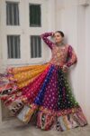 Shaarika Georgette Navratri Lehenga Choli with Kutchi Gamthi Work