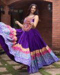 Shaarika Navratri Rayon Cotton Lehenga with Gamthi Work Top