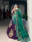 Shaarika Tussar Silk Lehenga Choli Set with Foil Print