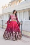Shaarika Chinon Sequins Embroidered Wedding Lehenga Choli Set