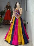 Shaarika Multicolor Navratri Lehenga with Kutchi Mirror Work Blouse