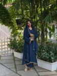 Shaarika Mal Chanderi Silk Gown Palazzo Dupatta Set